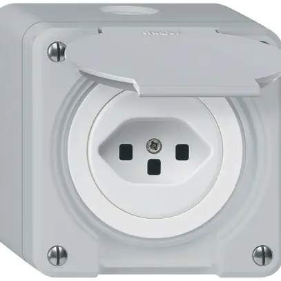 Prise AP robusto type 23 gris avec bornes à fiches 