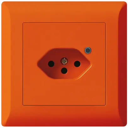 Prise ENC Hager kallysto.line 1×T13 illuminé C orange 