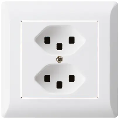 Prise ENC kallysto.line 2×T23 blanc avec bornes enfichables 