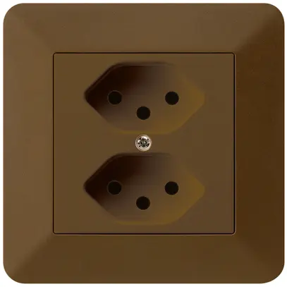 Prise ENC kallysto.trend 2×T13 brun avec sécurité enfants 