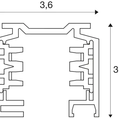 Rail conducteur AP SLV EUTRAC 3-phases, 3m, blanc 
