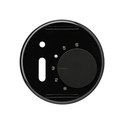 Disque frontal ENC BASICO noir pour thermostat d'ambiance avec interrupteur 