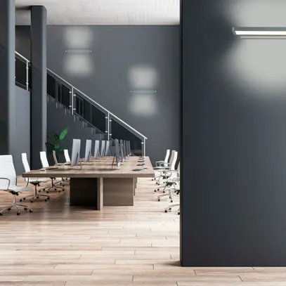 LED-Wandleuchte Sylvania Areum 45W 5850lm 840 direkt/indirekt 600mm Silber 