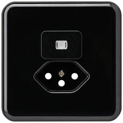 UP-Frontset basico 86×86mm schwarz mit Linse und Kinderschutz f.S3/T13 für BOMI 