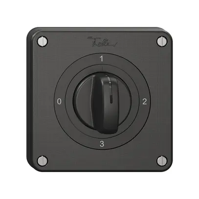 Interruttore rotativo NEVO N.CO 5/1L, con manopola, KS, 0-1-2-3, nero 