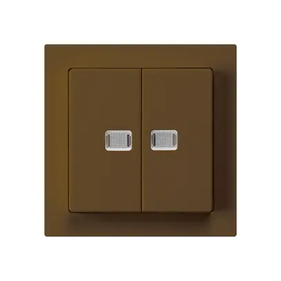 Contact à poussoir lumineux kallysto 2×A-R brun avec 2 lentilles 