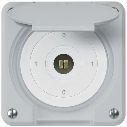Interruttore a chiave quadrata INC robusto IP55 con coperchio S0/1P grigio 