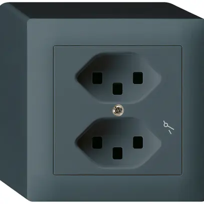 Presa AP Hager kallysto 2×T23 1×S Q antracite 