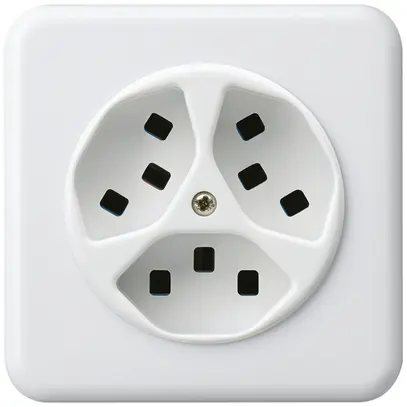Prise ENC Hager basico 3×type 23 C blanc 