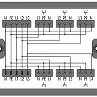 Box di distribuzione WAGO WINSTA, codice A, 1 passaggio 5L/6 uscite 3L, ne 