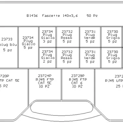 Cassetta d'assortimento BM vuoto 260×180×85mm 