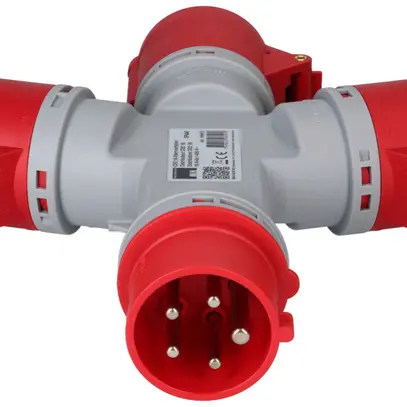 Deviatore incrociato MH 1×spina CEE 16A 3×presa CEE 16A rosso 400V IP44 