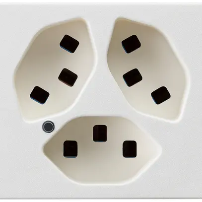 Presa FLF Hager 3×tipo 23 illuminati D bianco 