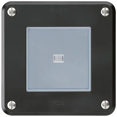 Contact à poussoir ENC robusto IP55 noir lumineux 