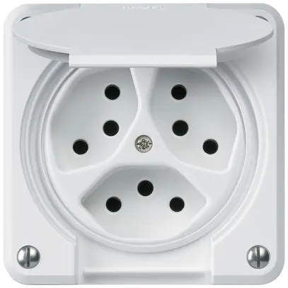 Presa INC robusto 3×tipo 13 bianco 