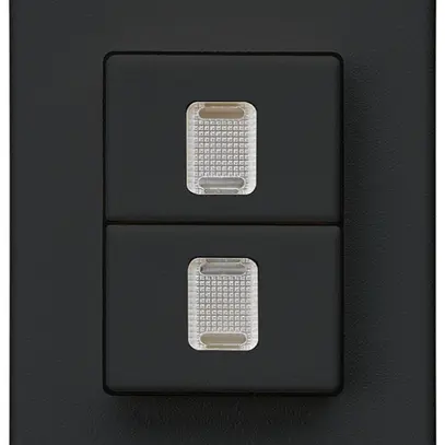 Pulsante doppio INS Hager FLF 10A/250V 0/1L illuminato nero 