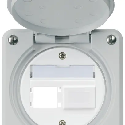 UP-Montageset robusto IP55 Frontauslass für 2×R&M grau 