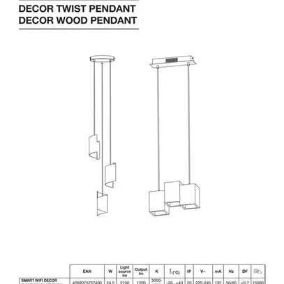 Lampada sospesa LED LEDVANCE SMART WIFI 24.5W 1200lm 830…865 VAR 1500mm nero 