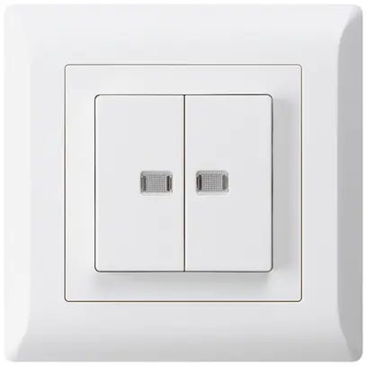 Contact à poussoir lumineux ENC kallysto.line 2×A-R/1P avec 2 lentilles blanc 