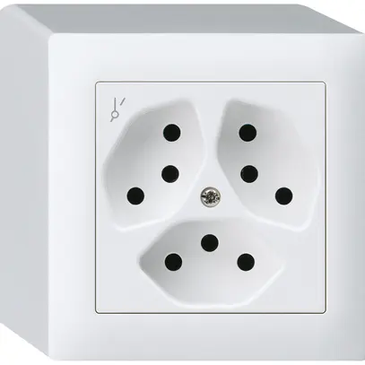 AP-Steckdose kallysto 3×T13/1S weiss 