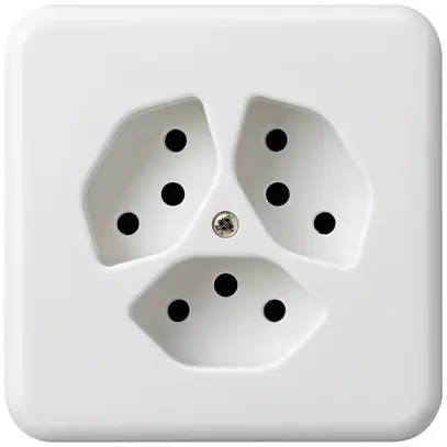 Prise ENC basico 3×type 13 blanc avec sécurité enfants pour BOMI 