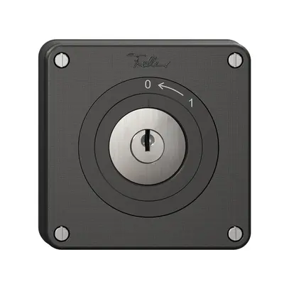 Contatto rotativo NEVO, con serratura&2 chiavi, KS, 0 <- 1, nero 