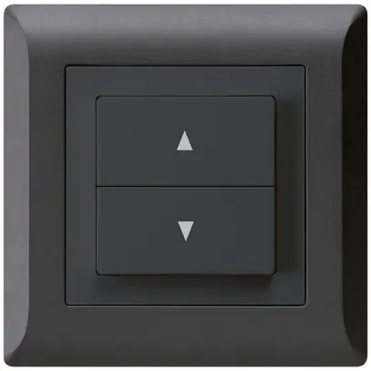 Poussoir pour stores ENC kallysto.line noir avec 2 touches bornes enfichables 