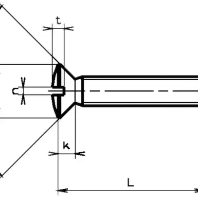 Vite a testa conica M4×12mm 4.8 VSM 13322/DIN 964, zinc. 