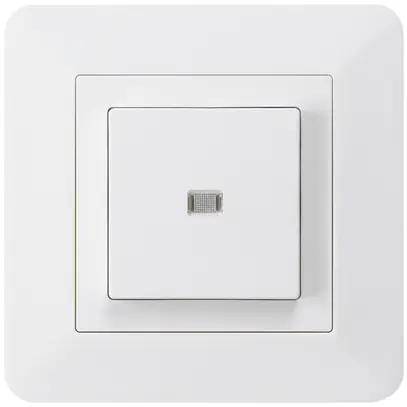 Contact à poussoir lumineux ENC kallysto.trend AR/2P blanc 