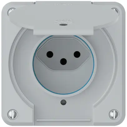 Presa INC robusto 1×tipo 13 luminoso IP55 grigio chiaro 