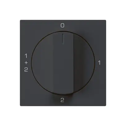 Frontset für Drehschalter S1 schwarz 60×60mm kallysto 0-1-1+2-2 