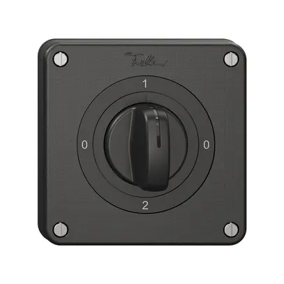Interrupteur rotatif NEVO N.CO 2/1 L, avec manette, KS, 0-1-0-2, noir 
