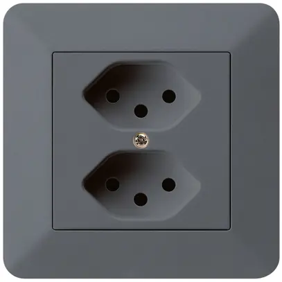 Prise ENC kallysto.trend 2×T13 anthracite avec sécurité enfants 