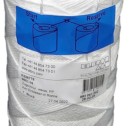 Cavo di trazione ELBRO su bobina in PP 600m 400g p.propulsione Kabelblitz 