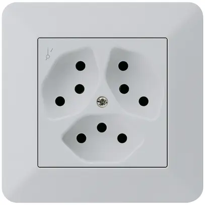 Prise ENC kallysto.trend 3×T13/1 gris clair avec sécurité enfants 