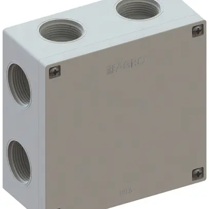 Boîte de dérivation AP IP65, vide, gris, 105×105×50mm, sans bornes 