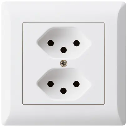 Presa INC kallysto.line 2×T13 bianco con protezione bambini 