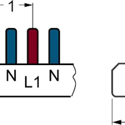 Peigne de raccordement Siemens SENTRON 5ST3 4P 3Ph broche 10mm² 218mm gris 