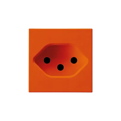 Prise INC Hager type 13 orange 45×45 avec bornes enfichables 