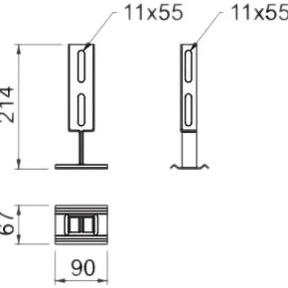 Sospensione centrale Bettermann p.pensile US 3 B100mm acciaio galvanizzato 