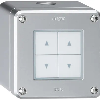 Interruttore per tapparelle AP robusto IP55 alluminio con 4 tasti di comando 