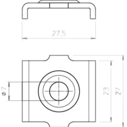 Pezzo di fissaggio per canale a griglia Bettermann 50mm zincato 