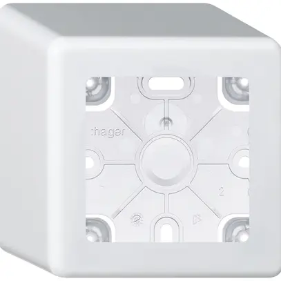 Scatola AP Hager basico 1×systo bianco 