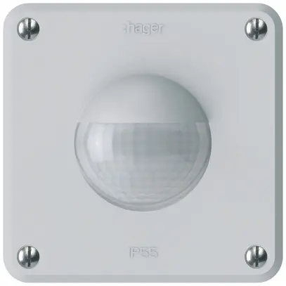 Rilevatore di movimento INC Hager robusto IP55 C 3 fili grigio chiaro 