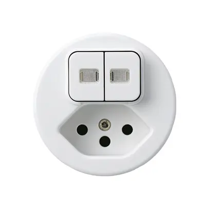 Inserto per combinazione luminosa 1/3+3/1L+tipo 13 bianco basico 2 lenti 