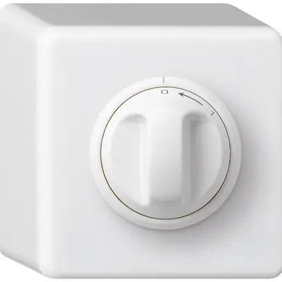 Contatto rotativo AP 0<1/1L bianco basico con manopola 