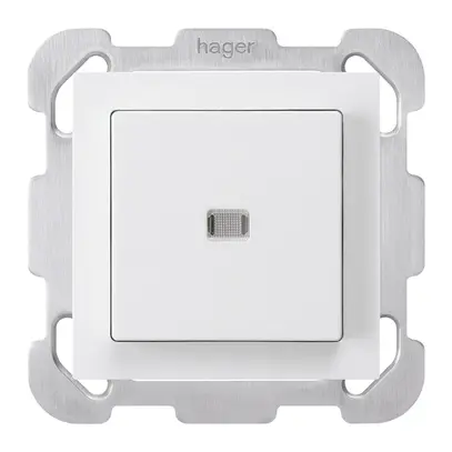 Pulsante luminoso INC kallysto A-R/1P bianco con piastra di fissaggio 