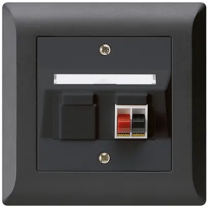 Prise ENC audio kallysto.line 1×noir borne à étrier pour 1 haut-parleur 