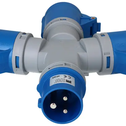 Deviatore incrociato MH 1×spina CEE 16A 3×presa CEE 16A blu 230V IP44 