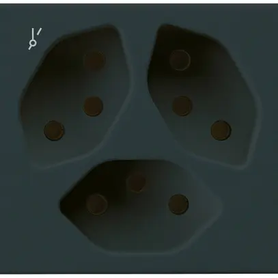 Presa FLF Hager 3×tipo 13 1×S D nero 